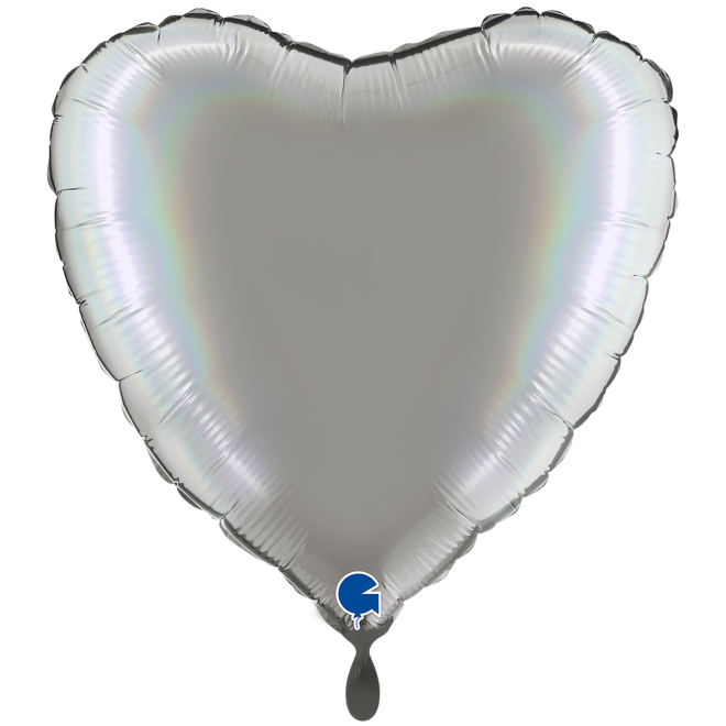1 Balloon XXL - Heart - Rainbow Holographic Platinum Pure