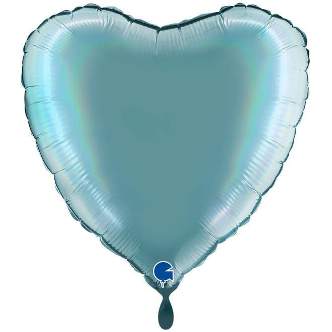 1 Balloon XXL - Heart - Rainbow Holographic Platinum Tenerife Sea