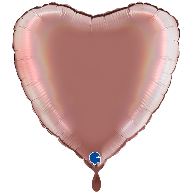 1 Balloon XXL - Heart - Rainbow Holographic Platinum Rosè
