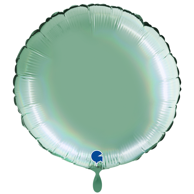 1 Balloon XXL - Round - Rainbow Holographic Platinum Tiffany