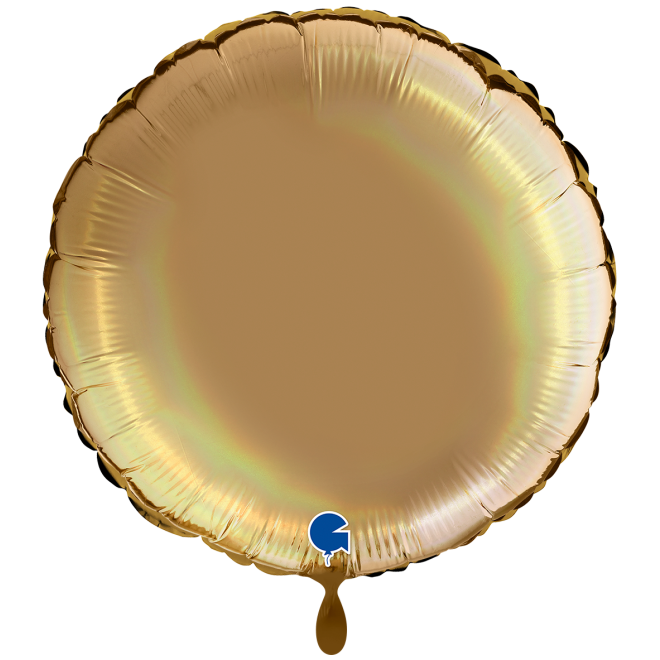 1 Balloon XXL - Round - Rainbow Holographic Platinum Champagne