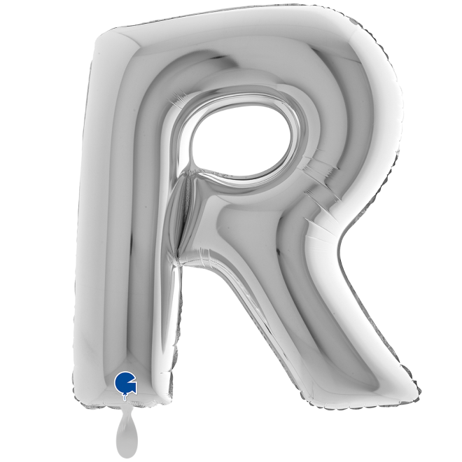 1 Balloon XXL - Letter R - Silver