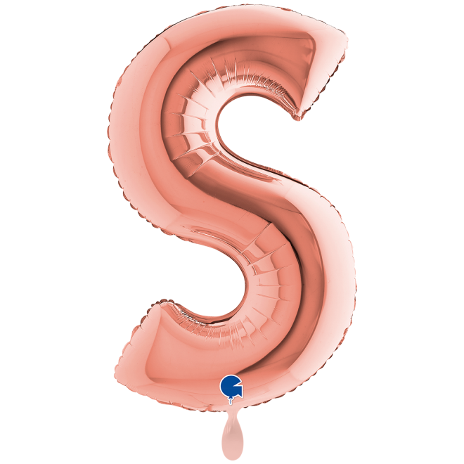 1 Balloon XXL - Letter S - Rosegold