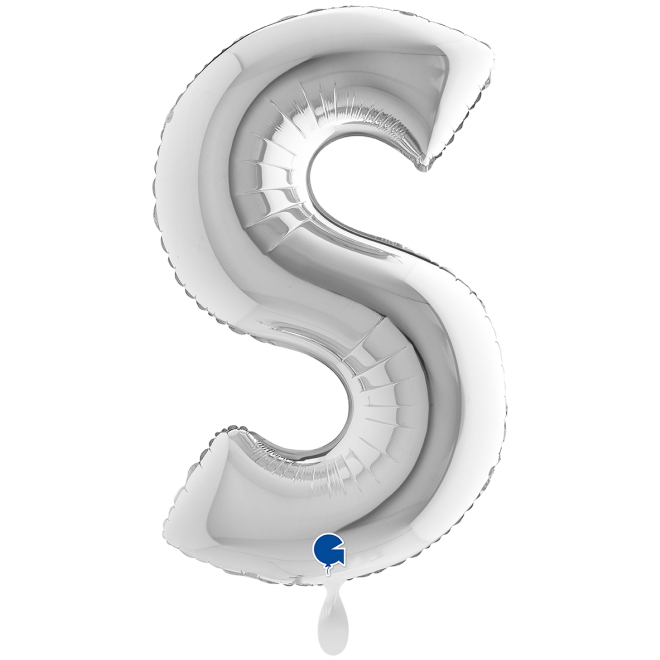 1 Balloon XXL - Letter S - Silver