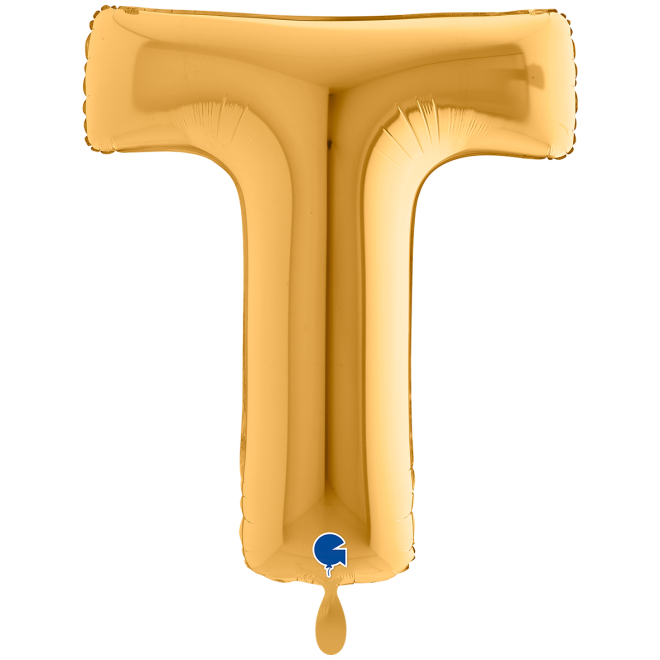 1 Balloon XXL - Letter T - Gold