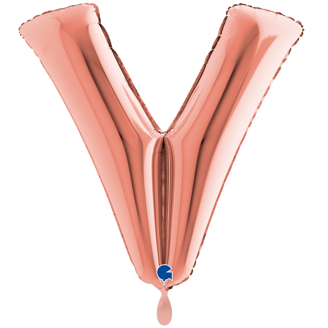1 Balloon XXL - Letter V - Rosegold