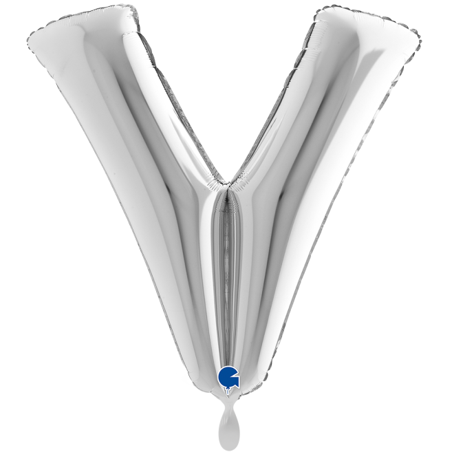 1 Balloon XXL - Letter V - Silver