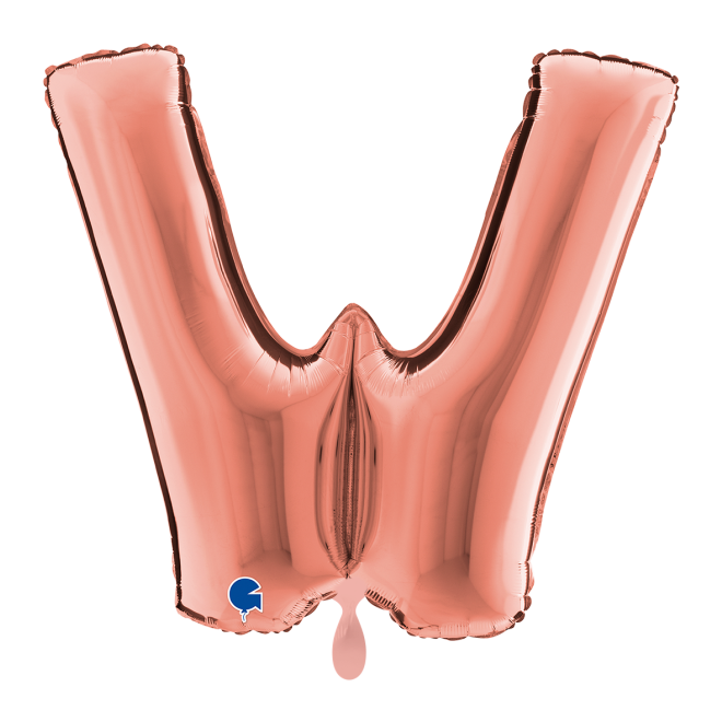 1 Balloon XXL - Letter W - Rosegold