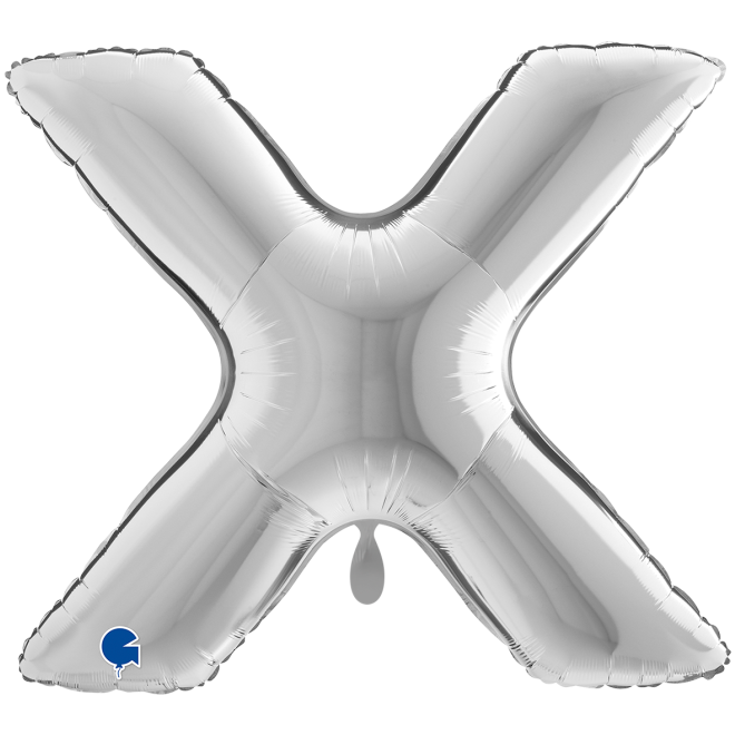 1 Balloon XXL - Letter X - Silver