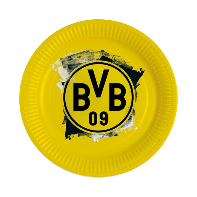 8 Pappteller - Ø 23cm - BVB Dortmund
