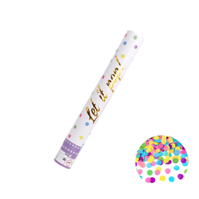 1 Konfettikanone - Multicolor Paper 40 cm