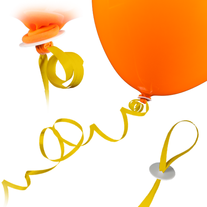 100 Ballonverschlüsse Helium - Gelb