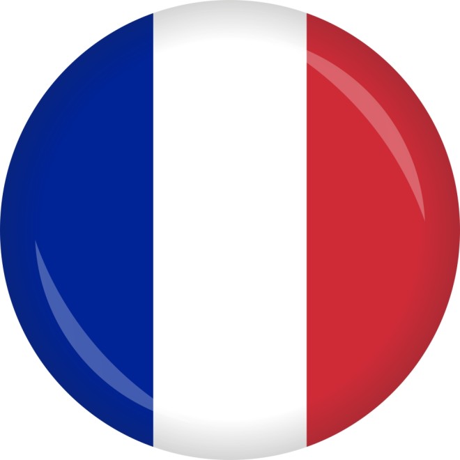 Button Frankreich Flagge O 50 Mm