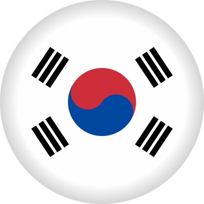 Button South Korea Flag Ø 50 mm