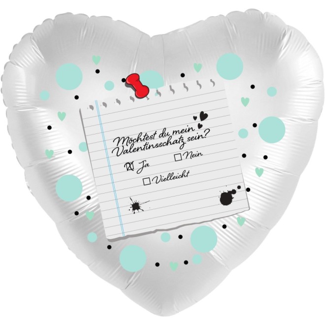 Folienballons - Herzballon Liebesbrief Ø 45 cm