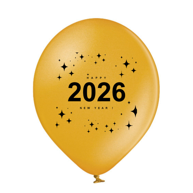 Luftballons Silvester: 2026 - Gold - Metallic