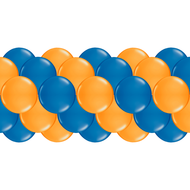 Luftballongirlanden-Set Blau & Orange ab 3 m