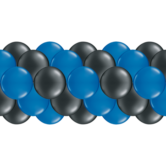Luftballongirlanden-Set Blau & Schwarz ab 3 m