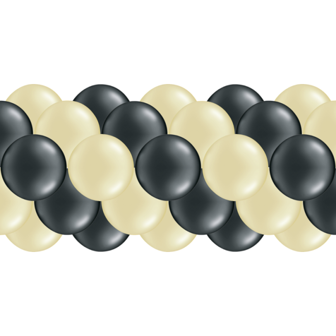 Luftballongirlanden-Set Creme & Schwarz ab 3 m