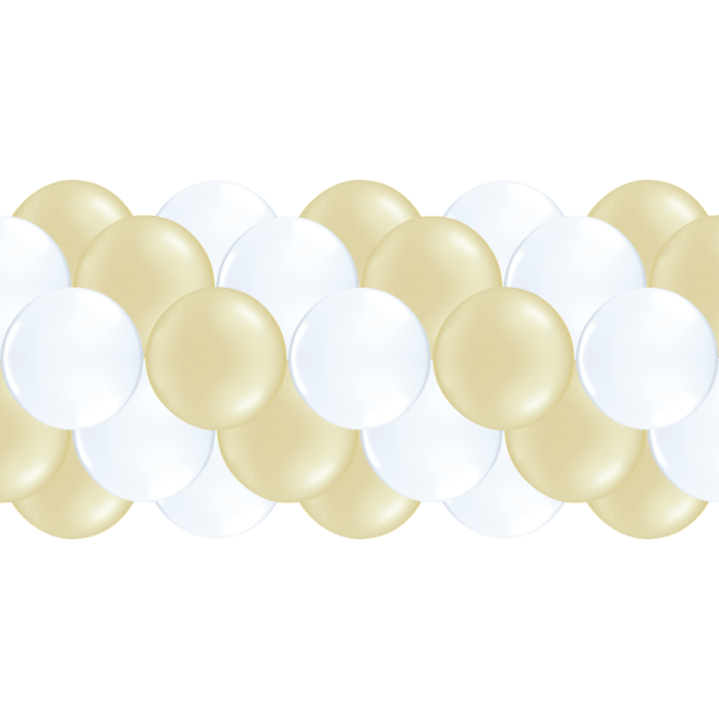 Luftballongirlanden-Set Creme & Weiß ab 3 m
