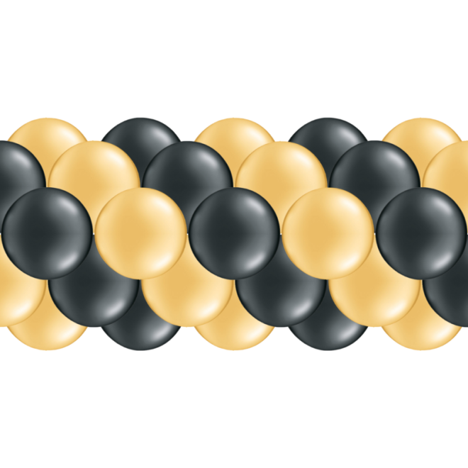 Luftballongirlanden-Set Gold & Schwarz (Metallic / Glänzend) ab 3 m