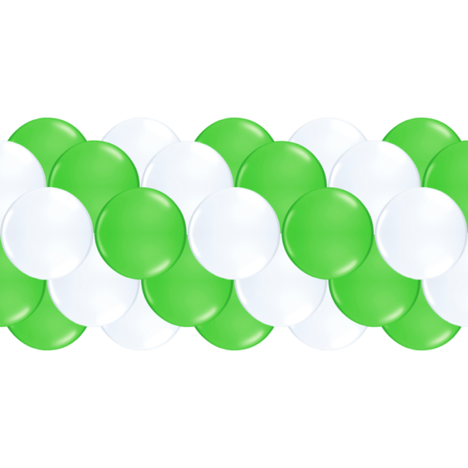 Luftballongirlanden-Set Limonengrün & Weiß ab 3 m