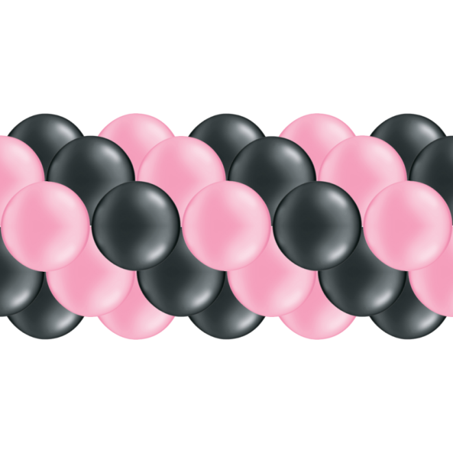 Luftballongirlanden-Set Rosa & Schwarz ab 3 m