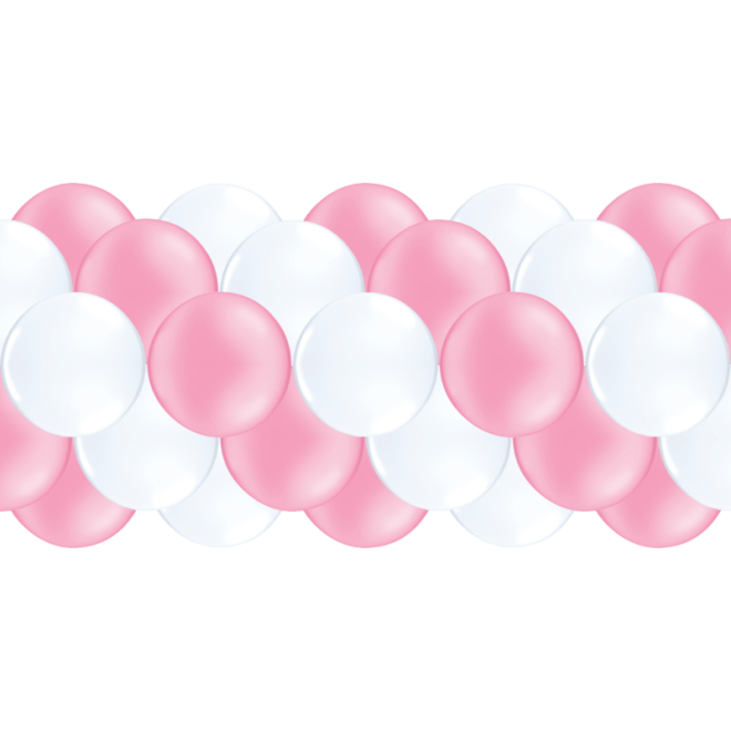 Luftballongirlanden-Set Rosa & Weiß ab 3 m