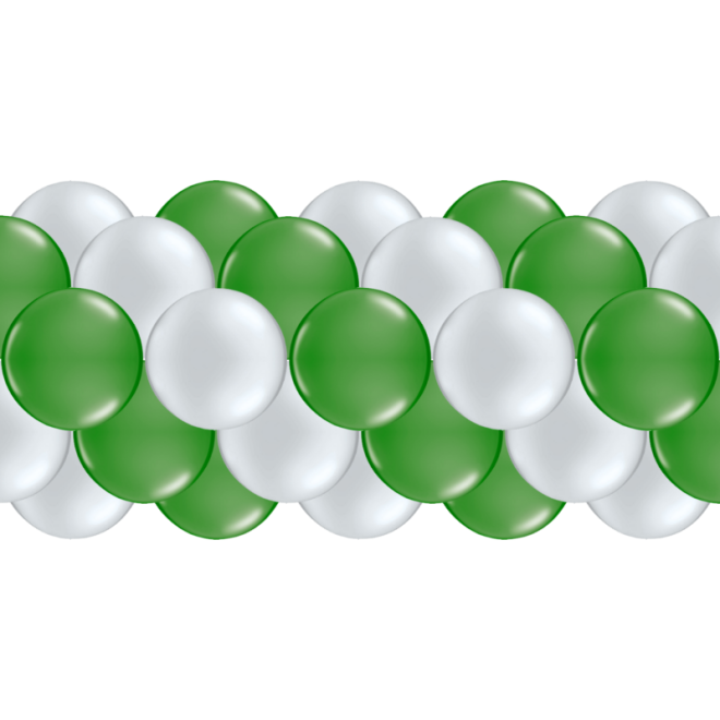 Luftballongirlanden-Set Silber & Grün (Metallic / Glänzend) ab 3 m