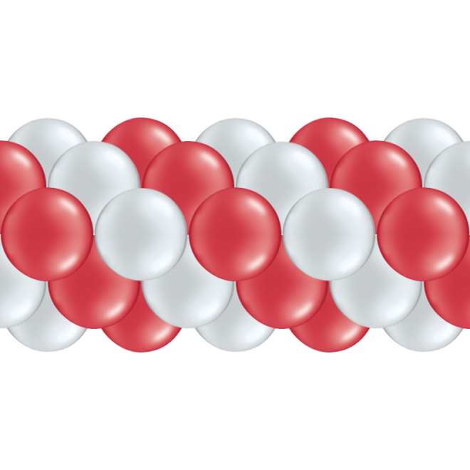 Luftballongirlanden-Set Silber & Rot (Metallic / Glänzend) ab 3 m