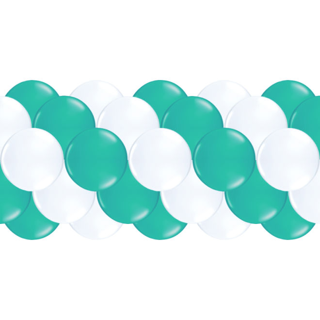 Luftballongirlanden-Set Türkis & Weiß ab 3 m