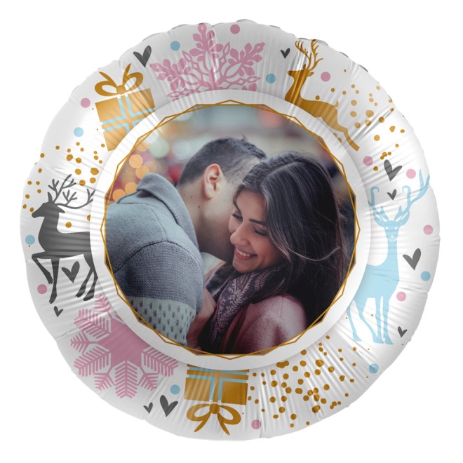 Folienballons Fotodruck - Rundballon Weihnachten Soft Farben Ø 45 cm