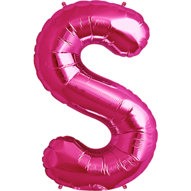 Folienballon Buchstabe - S - Pink 40 cm