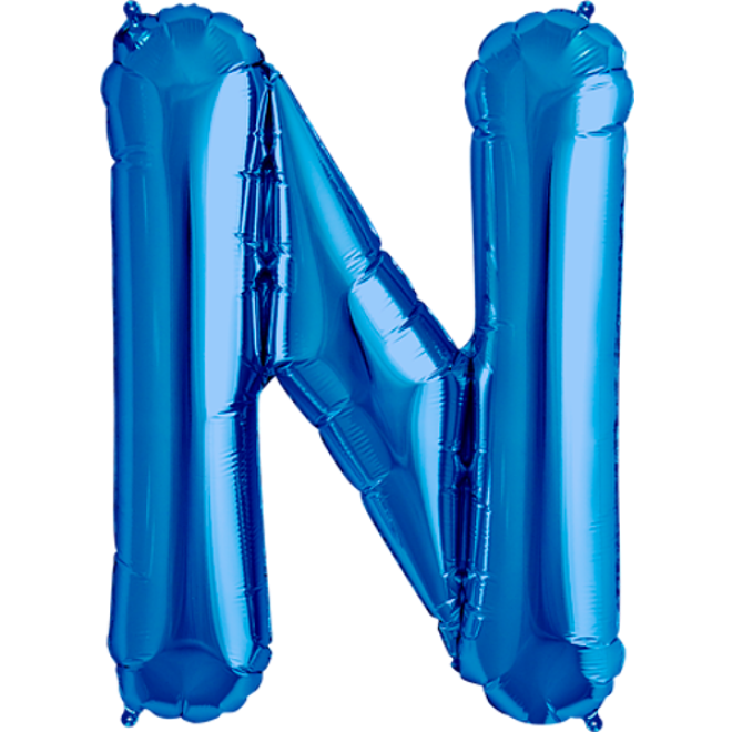 Folienballon Buchstabe - N - Blau 40 cm