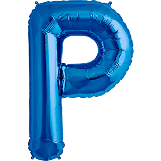 Folienballon Buchstabe - P - Blau 40 cm