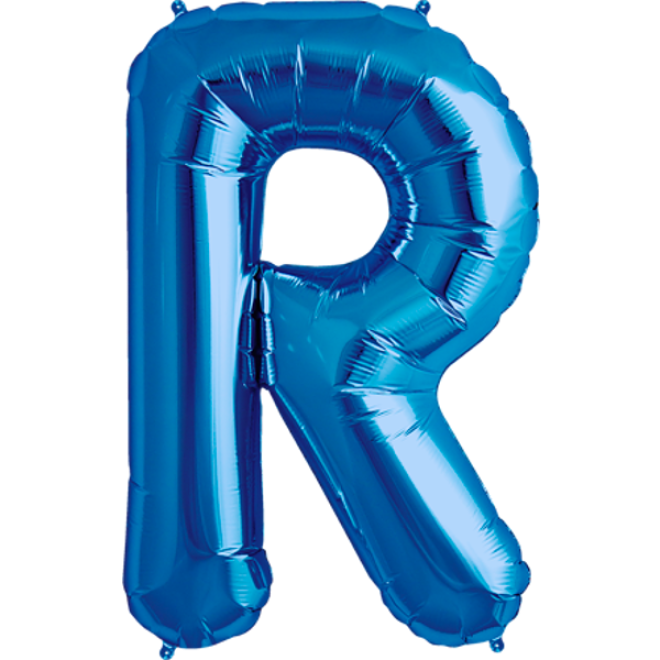 Folienballon Buchstabe - R - Blau 40 cm