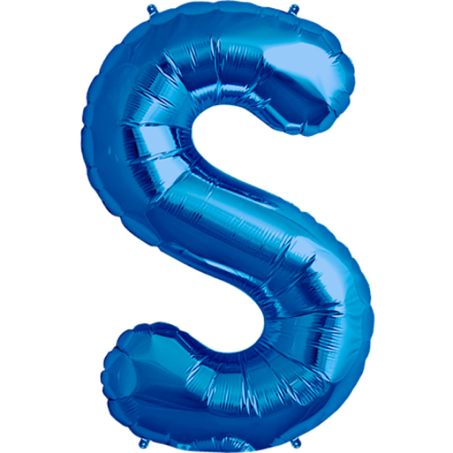 Folienballon Buchstabe - S - Blau 40 cm
