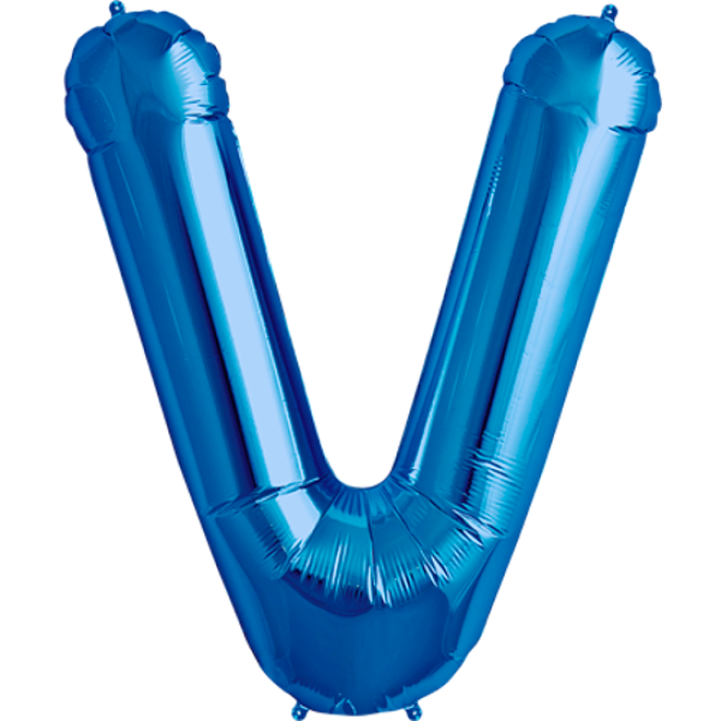 Folienballon Buchstabe - V - Blau 40 cm