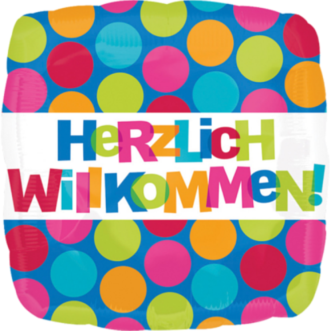 Folienballon Herzlich Willkommen! Ø 43 cm