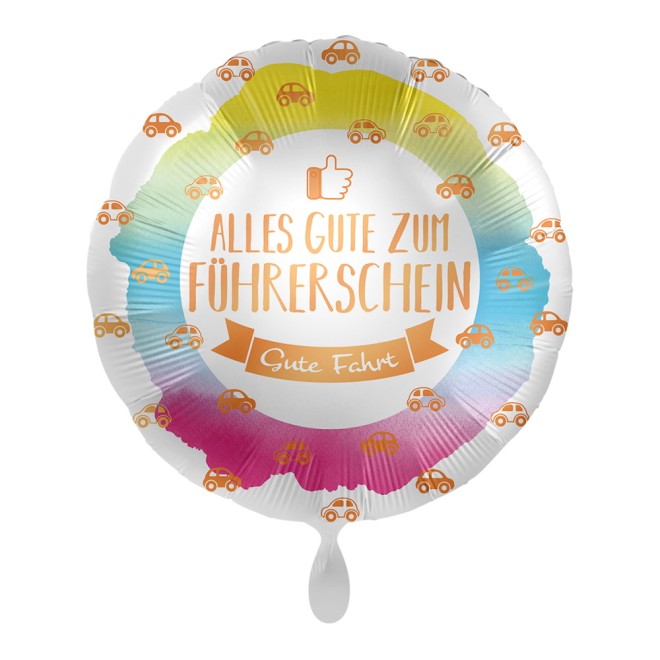 Folienballons Führerschein - Alles Gute Ø 45 cm | luftballon.de