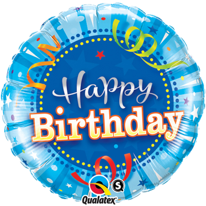 Ballonpost Geburtstag Happy Birthday Blau
