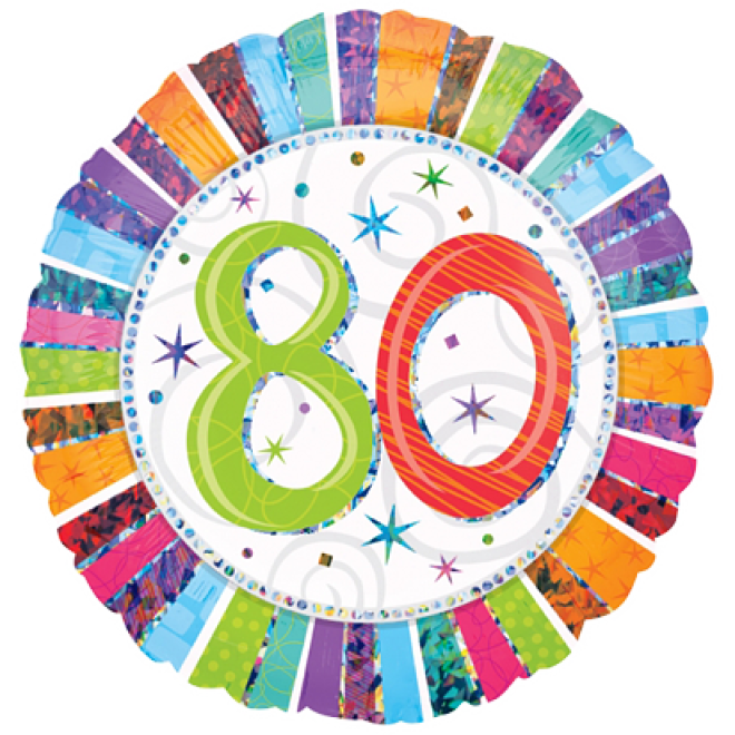 Ballonpost Zahl 80 Radiant (Holographic)