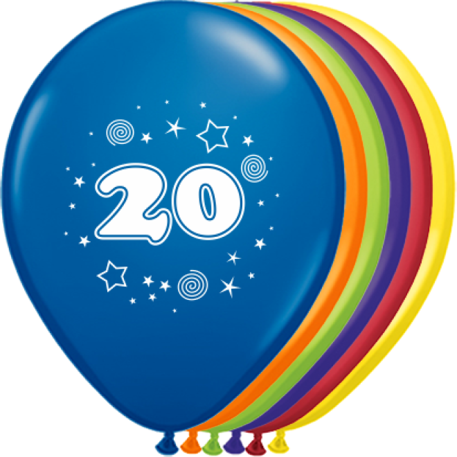 Luftballons Zahl - 20 Ø 30 cm