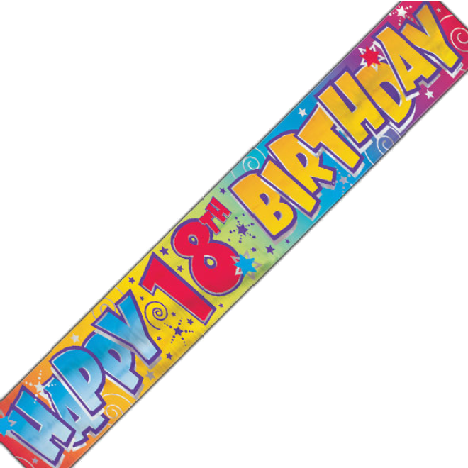 Happy 18th Birthday Banner & Luftschlangen – Blaues Glitzer-Set Für Jungen