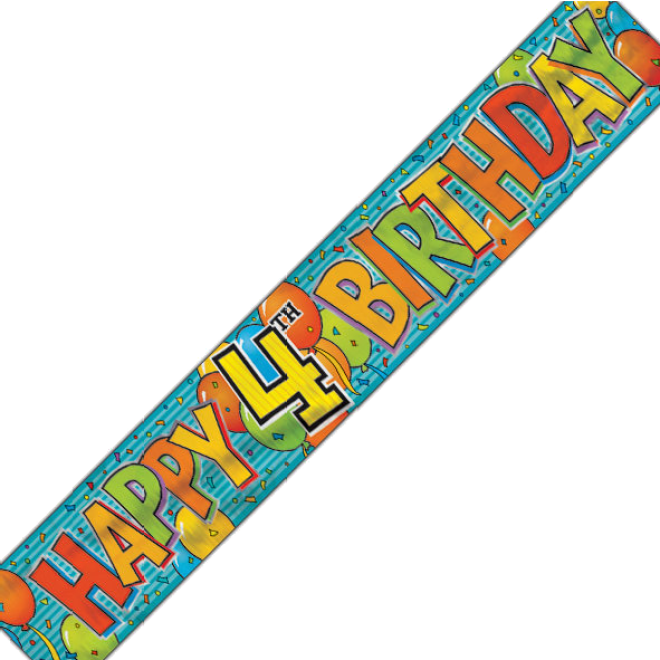 Banner Happy 4 th Birthday 3,6 m