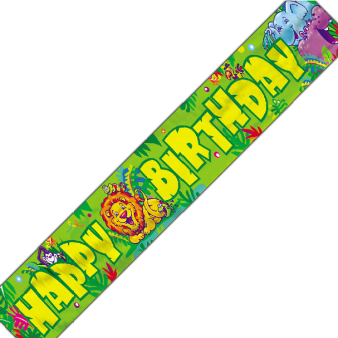 Banner Happy Birthday - Dschungel 3,6 m
