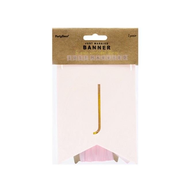 Papiergirlande - Just Married - Rosa