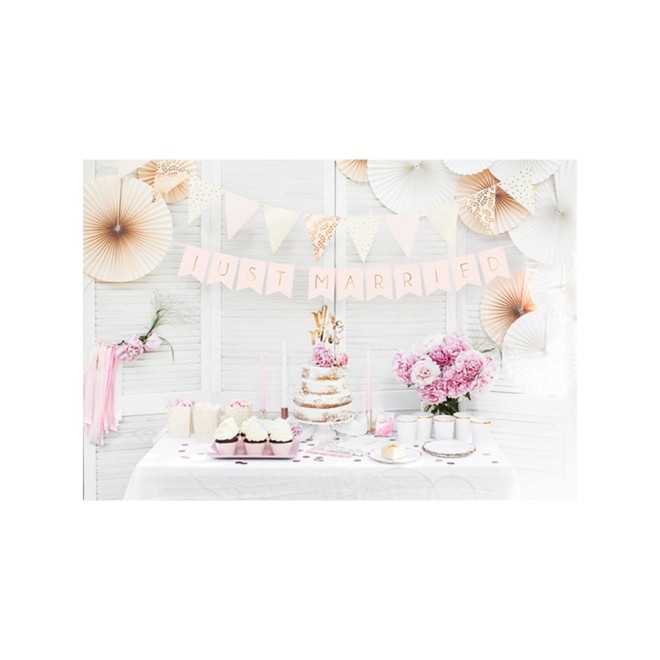 Papiergirlande - Just Married - Rosa