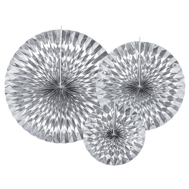 Dekofächer Silber Metallic - 3 Stück