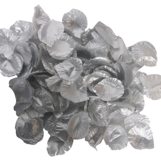 Rosenblätter Silber - Groß - 200 Stück